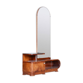 Miroir de toilette Art Déco en noyer, tchèque, années 1920