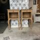 Pair of vintage wooden bedside tables Zoé and Noé with drawers.