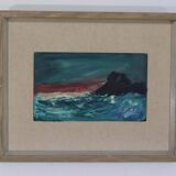 Original Mid Century Swedish Oil on Panel – “Waves” by Louis Zelig – Signed