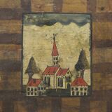 Wedding trunk painted in folk art style