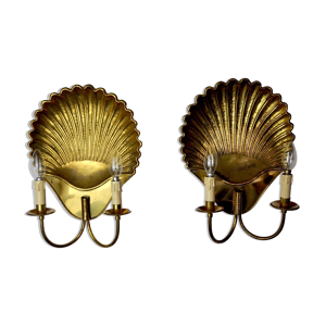 Paire d'appliques coquillage