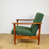 GFM-142 armchair, design by Edmund Homa from the 70s, green boucle - 2 pieces available