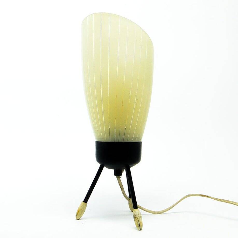 Pop art glass bedside lamp, Poland, 1960s