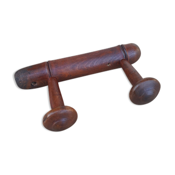 Coat rack 2 wooden hooks vintage