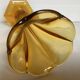 Old flower-shaped vase, moulded yellow glass, Art Deco.