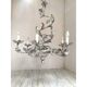 Contemporary brunish-clay florentine wrought iron leafs chandelier
