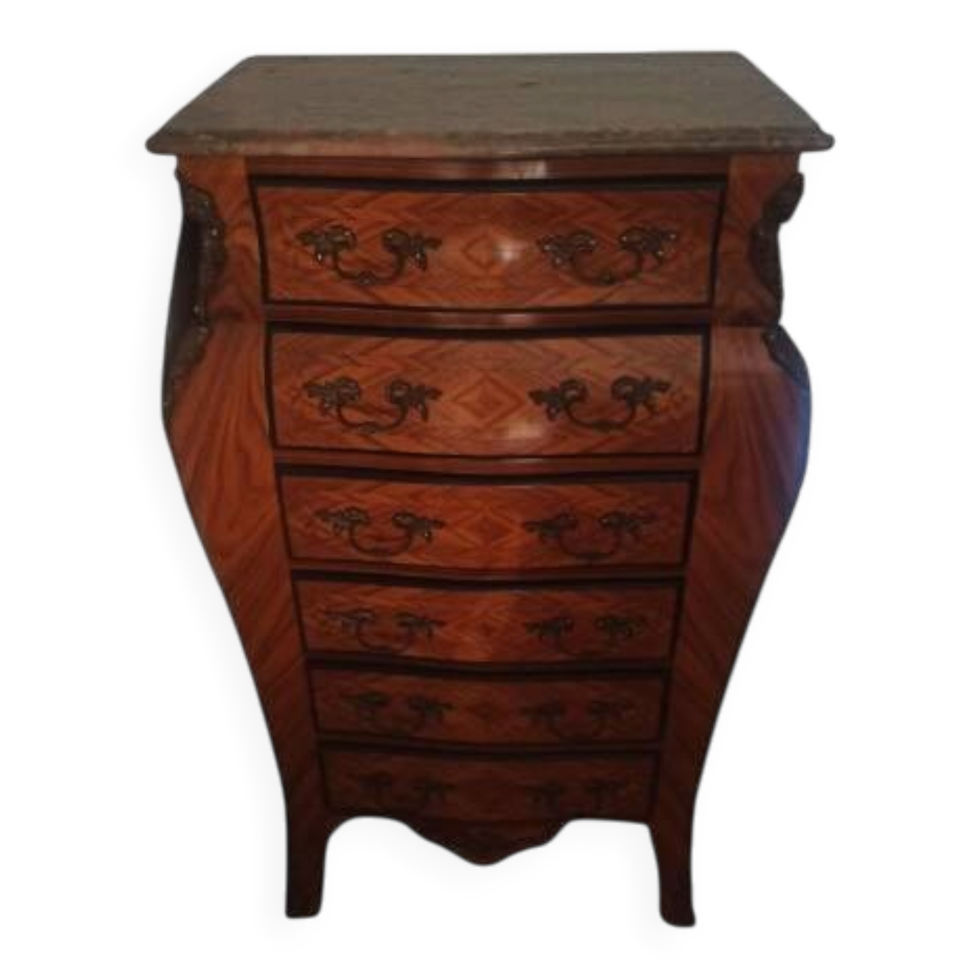 Commode ancienne en marqueterie, style Louis XV/XVI