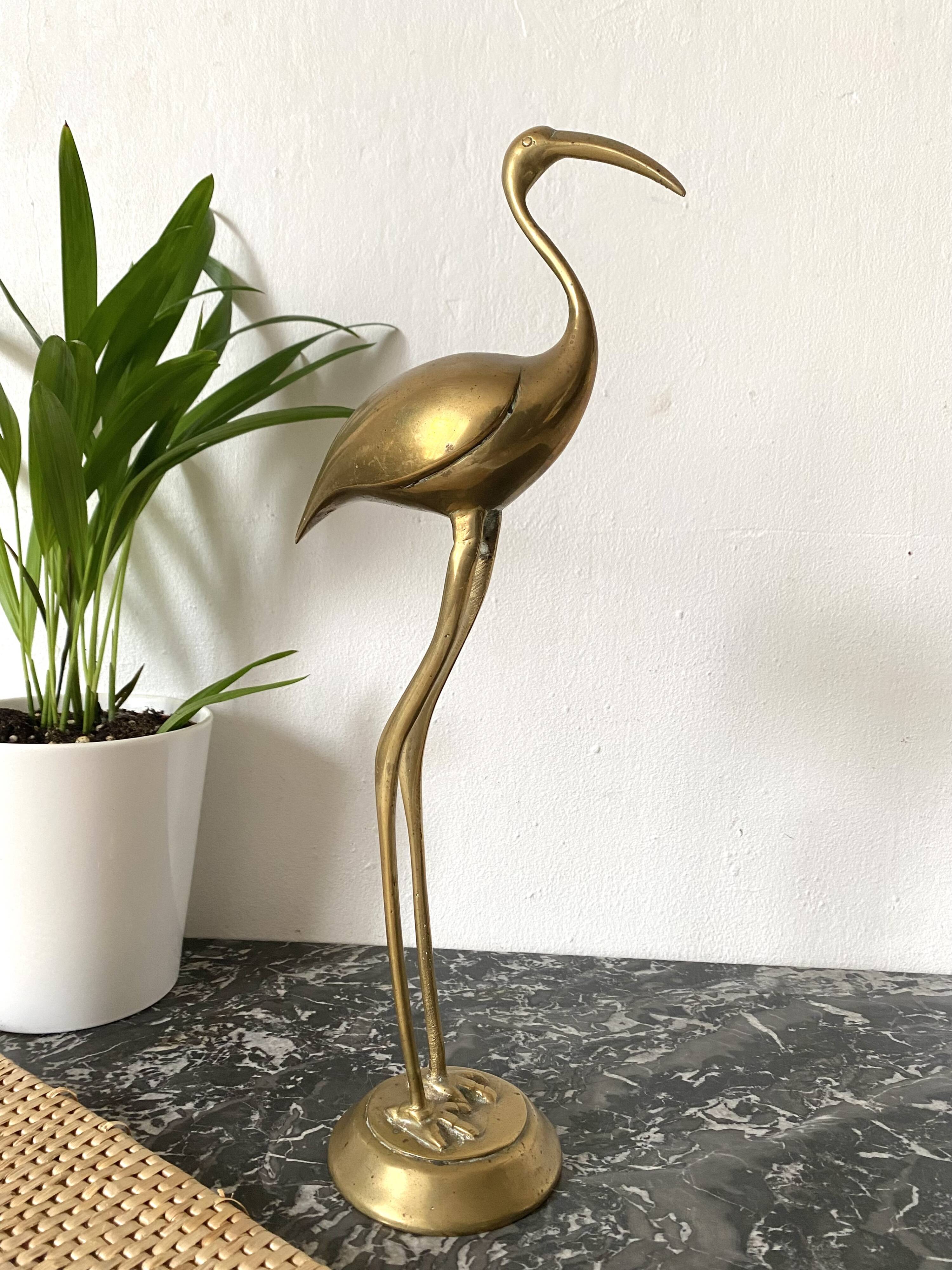 Oiseau en laiton doré 36 cm