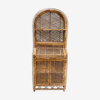 Cabinet library secretary wicker rattan year 60/70