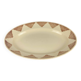 Oval dish "amandinoise", St Amand, geometric pattern, 20th century