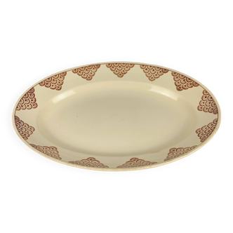 Plat ovale "amandinoise", st Amand, motif geometrique, XXème siècle