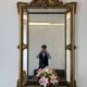 Louis XV style mirror with moulded gilded wood and stucco from the Napoleonic III era.