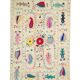 White suzani kilim rug with hand embroidered multi-colored patterns