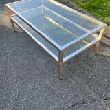Coffee table, vintage 70s. 2 glass tops.