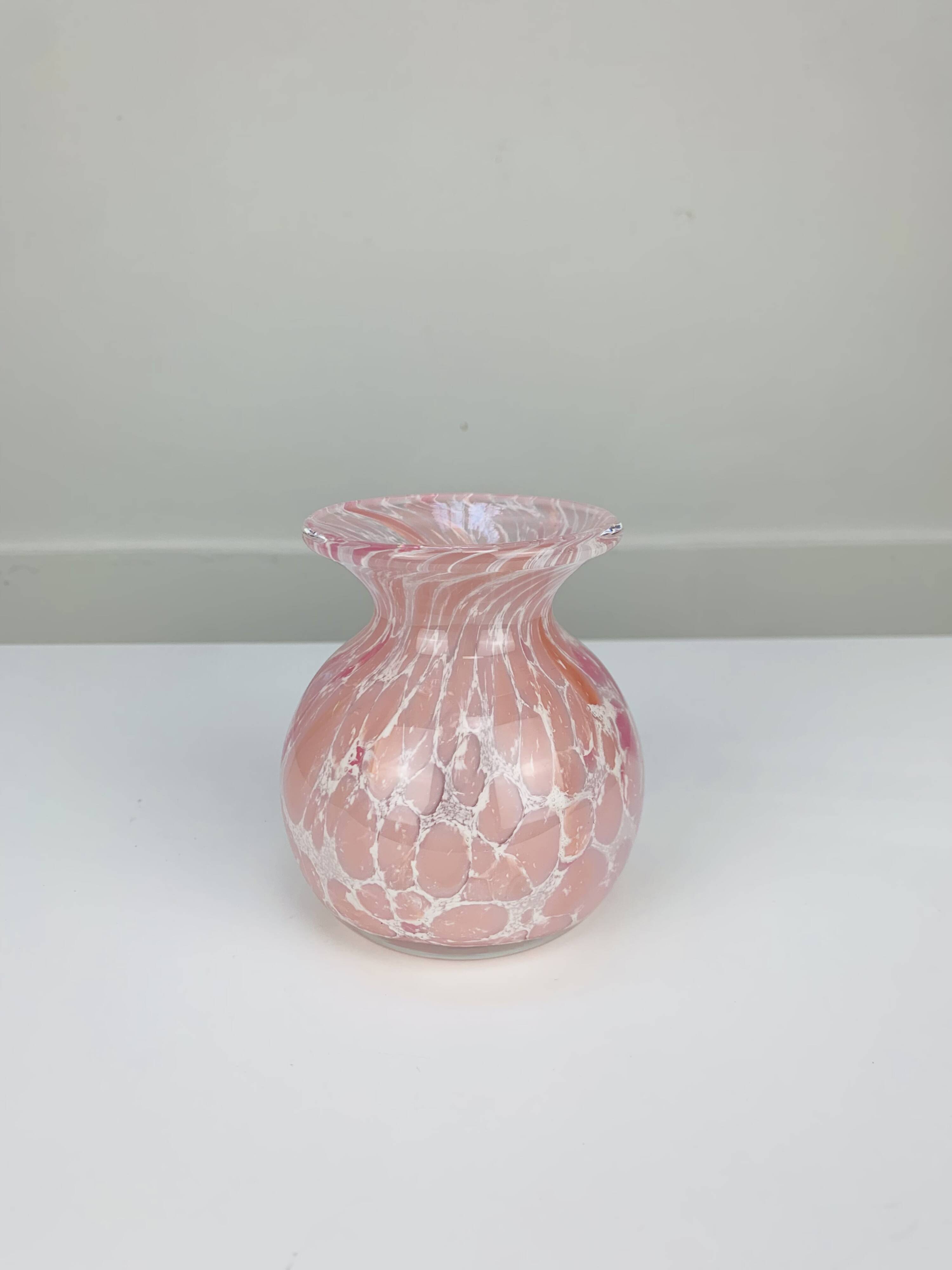 La Rochère pink blown glass vase, vintage