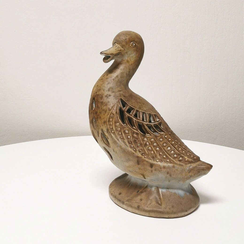 Ceramic duck lamp, Agnès Escala, 1960