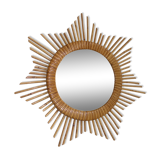 Mirror Sun in the 1950s rattan 49x49cm