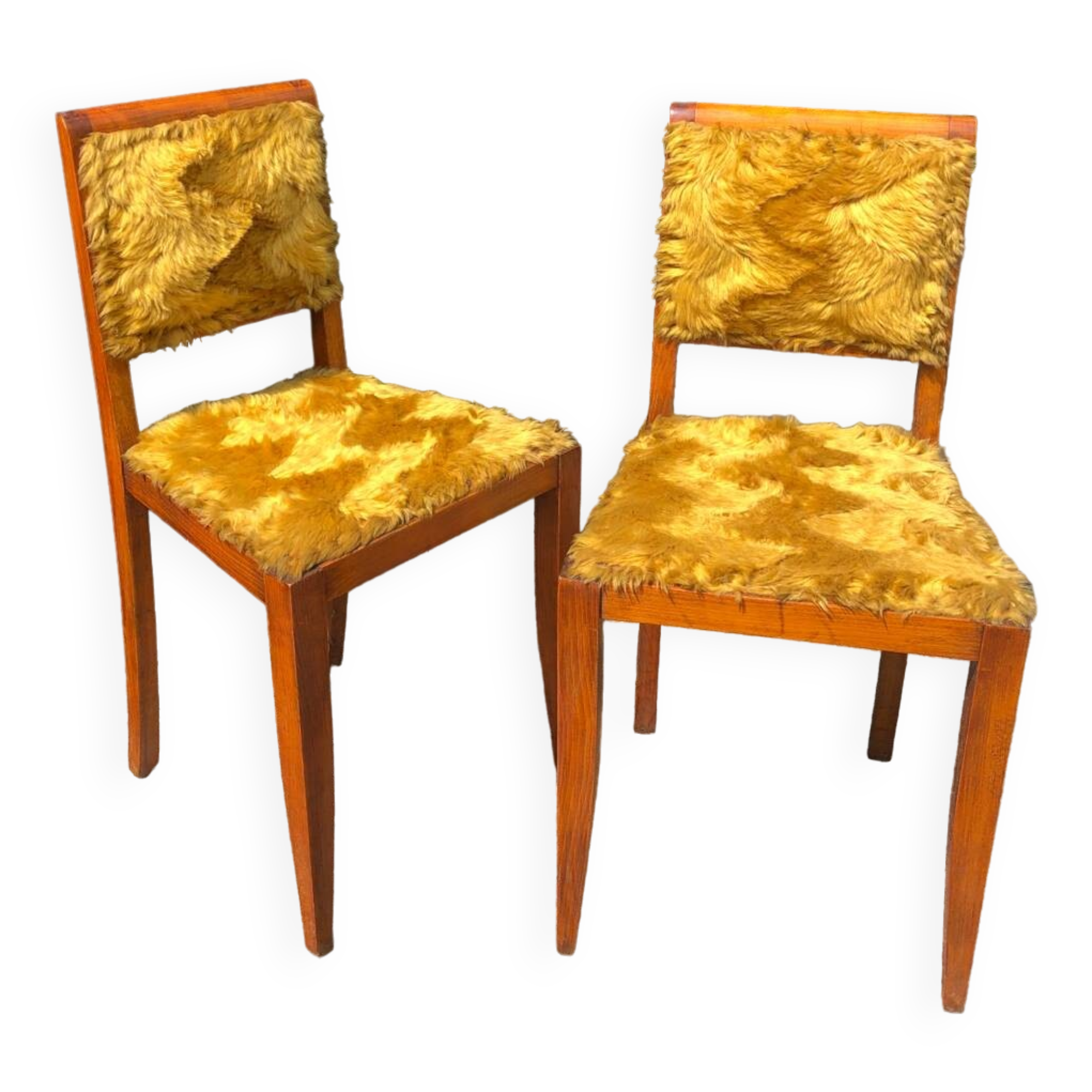 Chaises fourrure vintage
