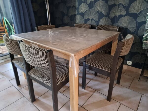 Chaises baumann vintage des années 60 tapissées. ensemble de 6 chaises anciennes estampillées bauman