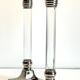 Vintage lucite and silver metal candle holders