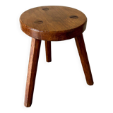 Dark wood tripod stool