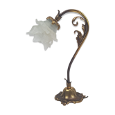 Lampe fleur en bronze doré