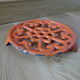 Orange enamelled cast iron dish
