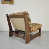 Pair of vintage oak armchairs 1970