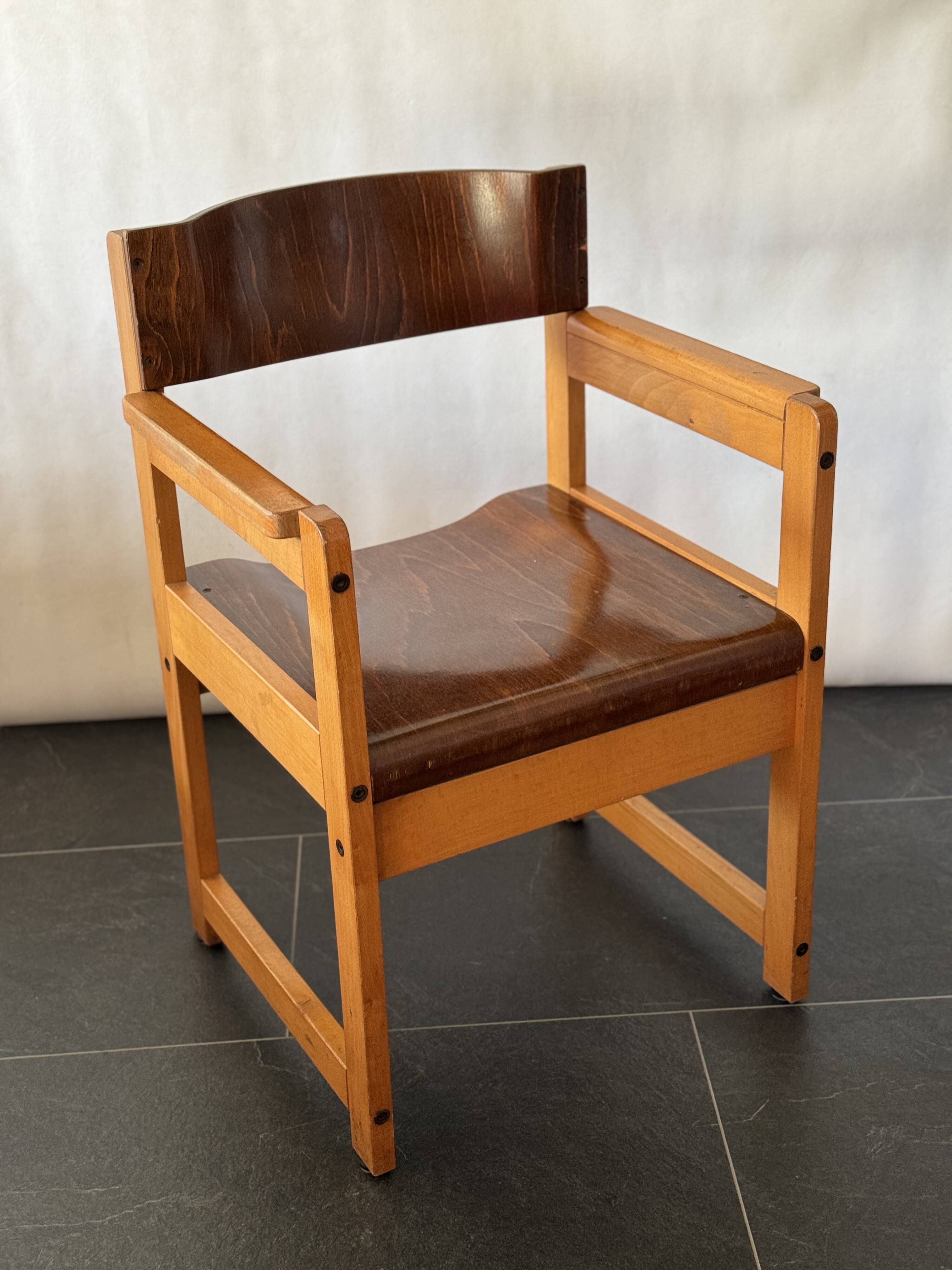 Chaise vintage en bois courbé Schell