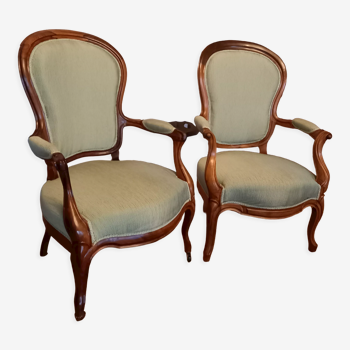 Paire de fauteuils voltaires style napoleon III