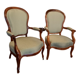 Paire de fauteuils voltaires style napoleon III