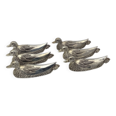 Set of 6 Vintage Duck-Shaped Silver-Plated Knife Rests SILEA