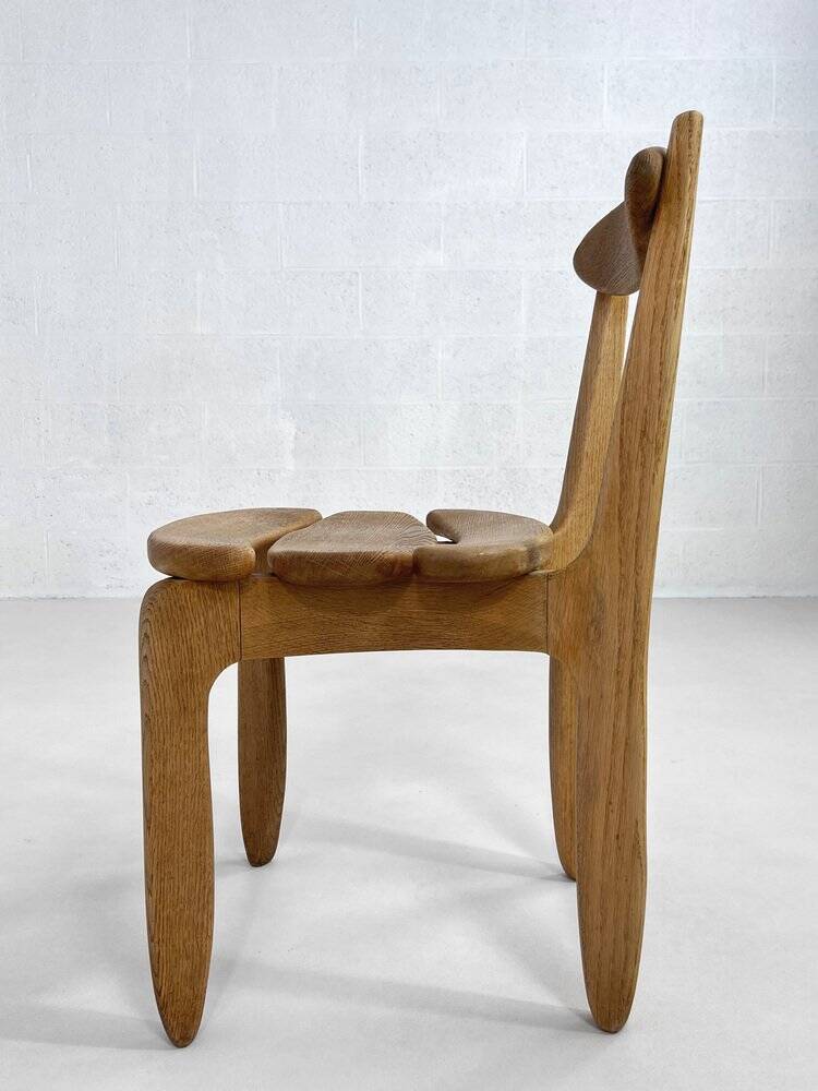 Oak Dining Chairs by Guillerme & Chambron