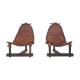 Set of two saddle leather lounge chairs, Brazil, 1960's