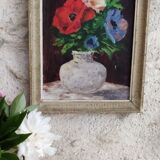 Anemone painting on wood