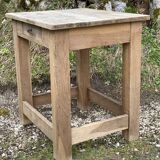 Brutalist table with 1 drawer, stripped oak.