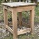 Brutalist table with 1 drawer, stripped oak.