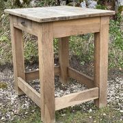 Table brutaliste à 1 tiroir chêne décapé