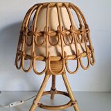 Vintage bamboo bedside lamp