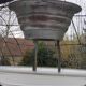 Art Deco chandelier in bronze and silvered brass double sink in opalescent glass