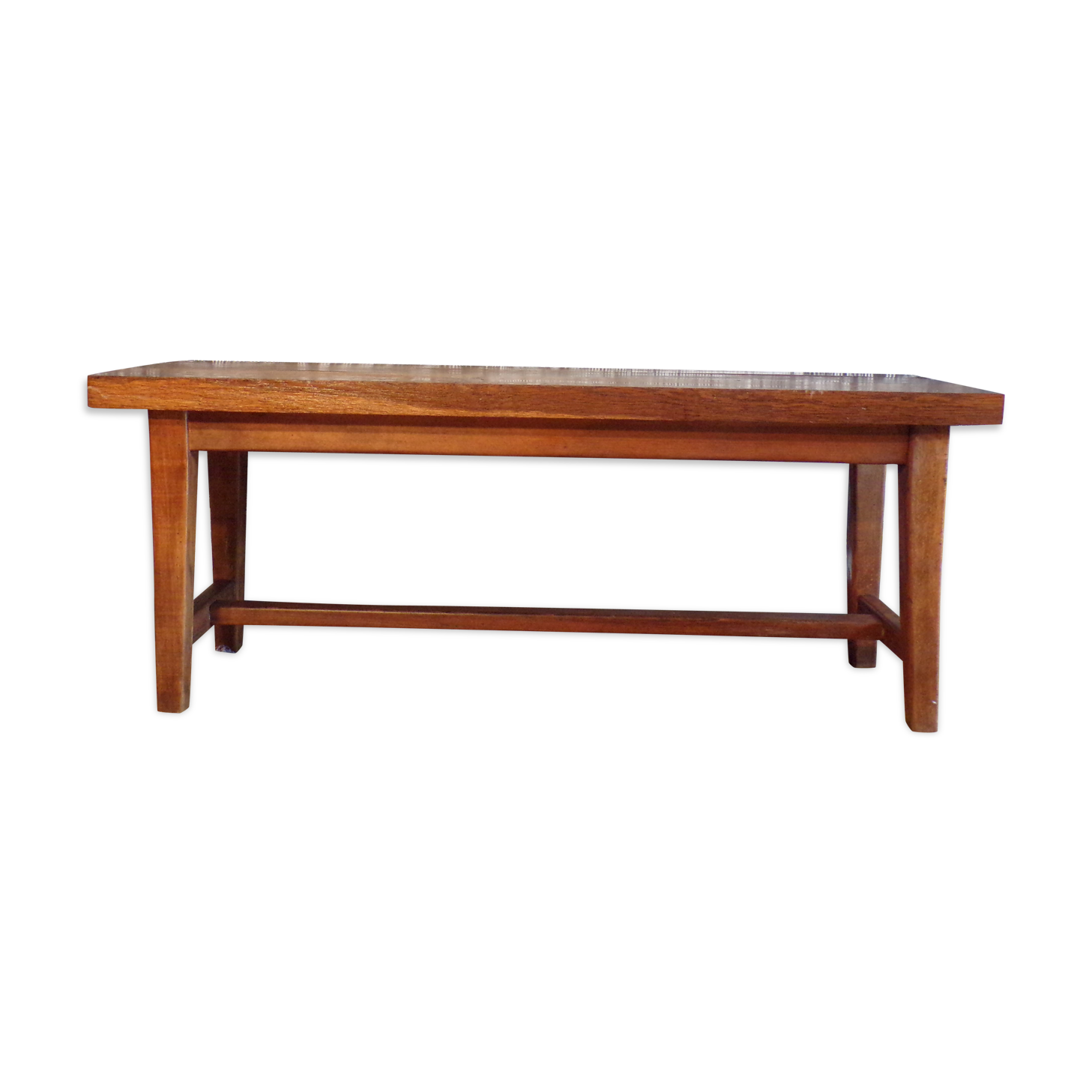 Solid wooden farm bench