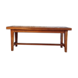Solid wooden farm bench