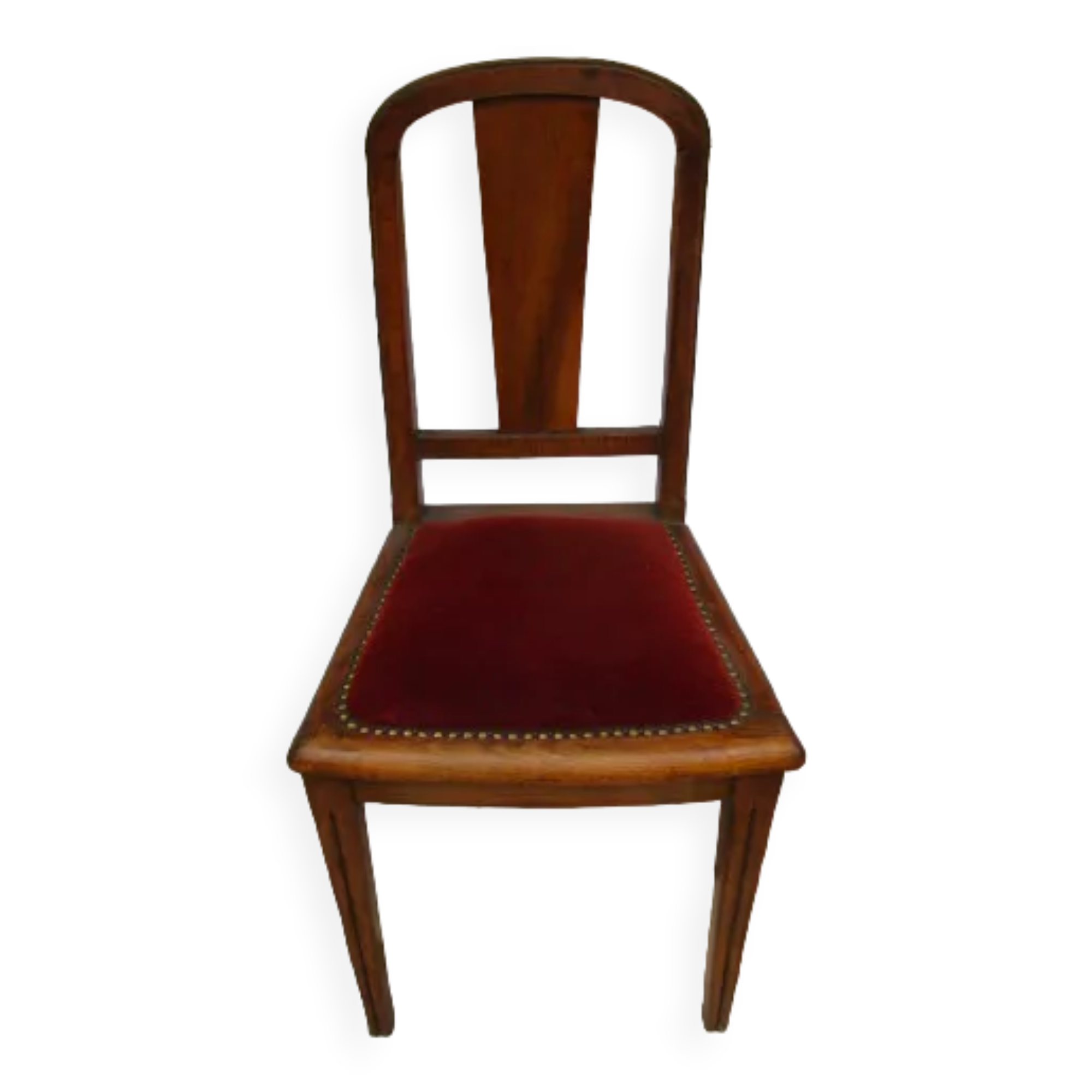 Chaise art-déco,velours rouge