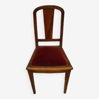 Art-deco chair, red velvet