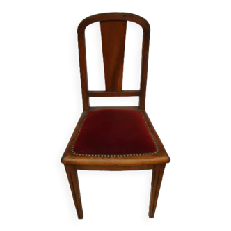 Art-deco chair, red velvet