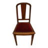 Chaise art-déco,velours rouge