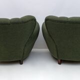 Attributed Guglielmo Ulrich Art Deco Italian Bouclé Armchairs, 1940s, Pair