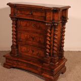 Italian Renaissance oratory in walnut and burl walnut - 17th century