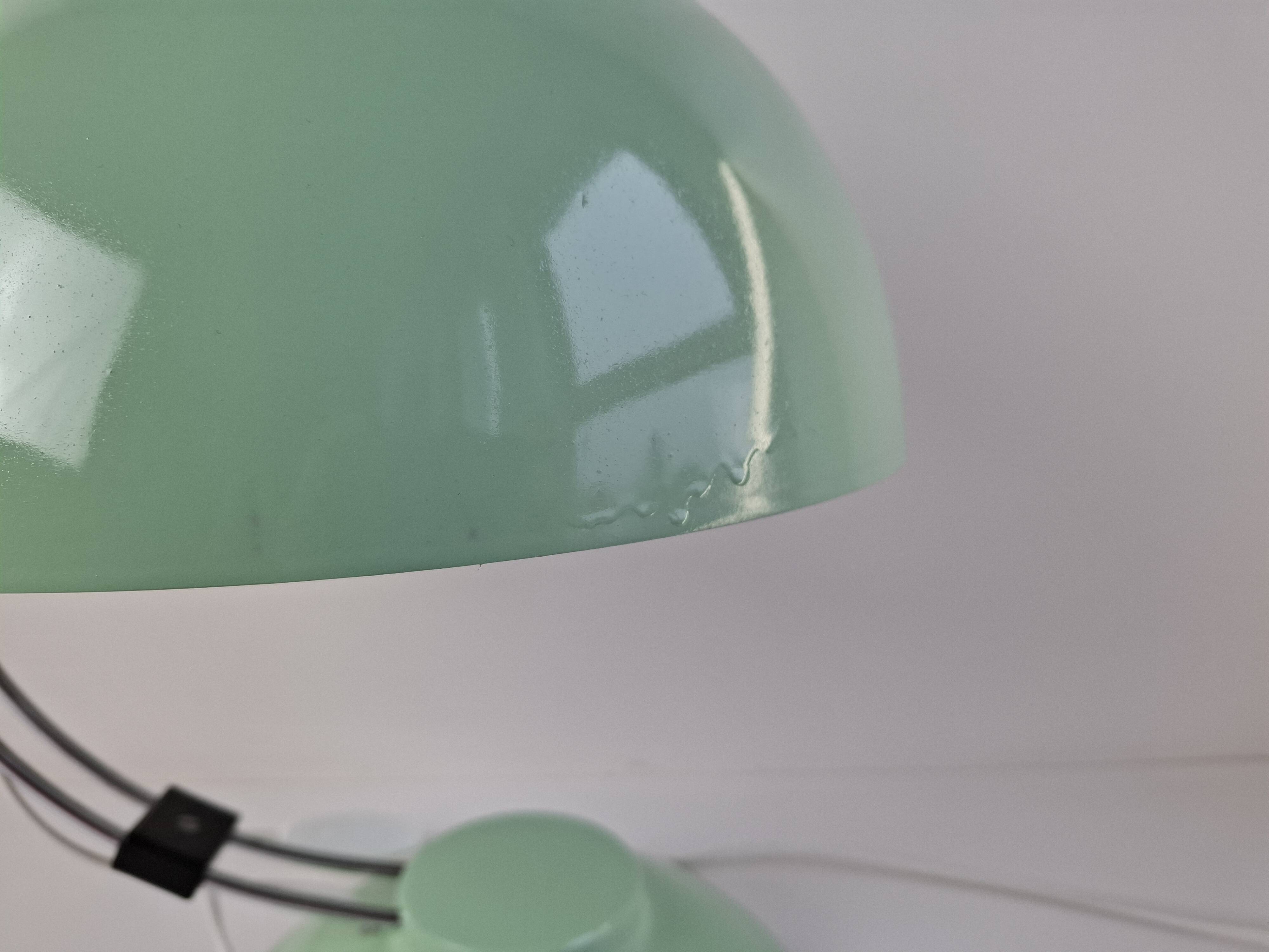 Mid-Century Mint Green Czech Desk Lamp with Chrome and Adjustable Shade