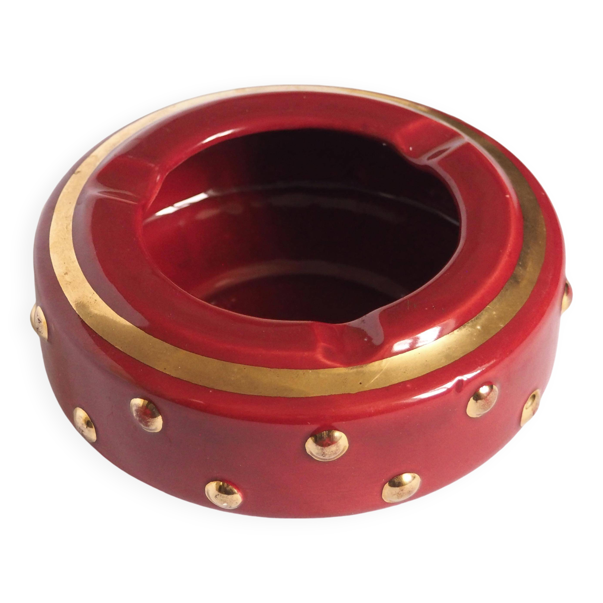 Cendrier céramique et or